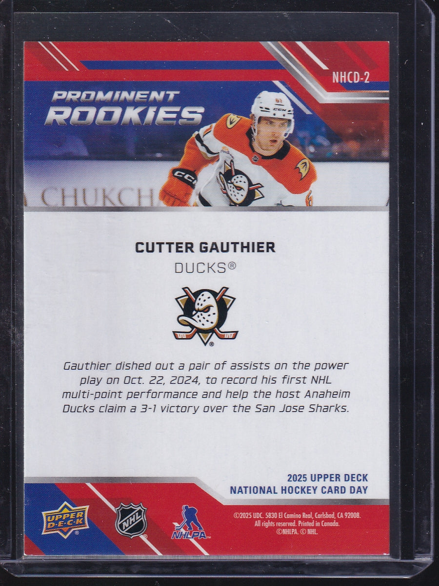 2025 Upper Deck National Hockey Card Day #NHCD-2 Cutter Gauthier