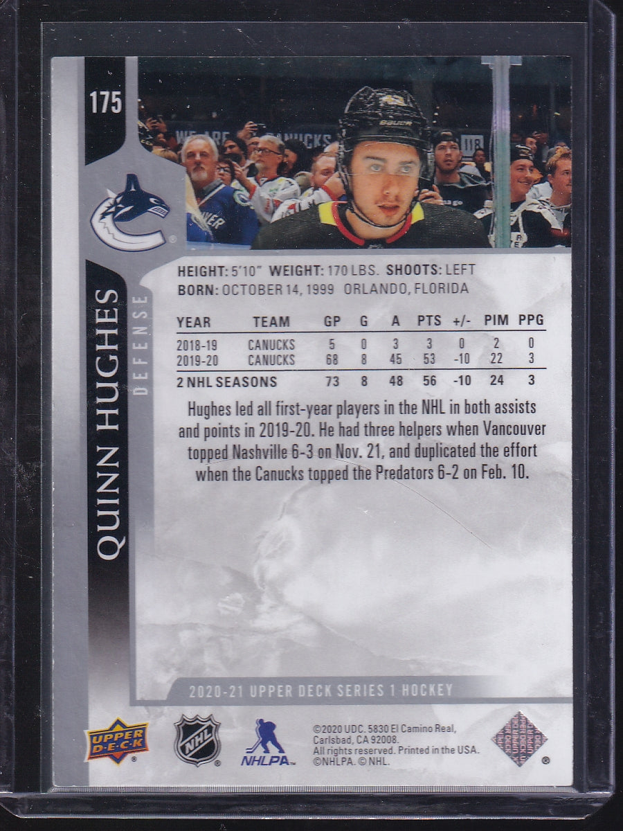 2020-21 Upper Deck #175 Quinn Hughes