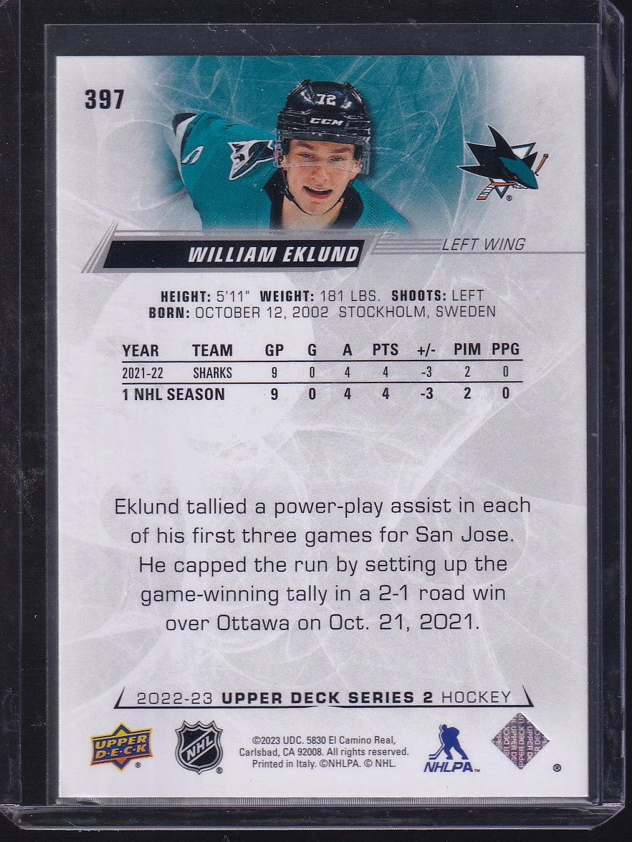 2022-23 Upper Deck #397 William Eklund