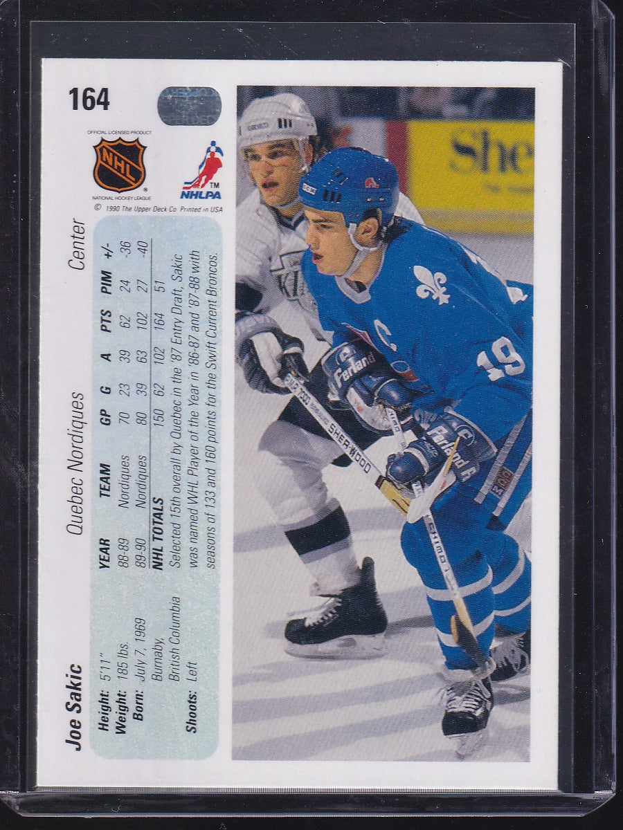 1990-91 Upper Deck #164b Joe Sakic
