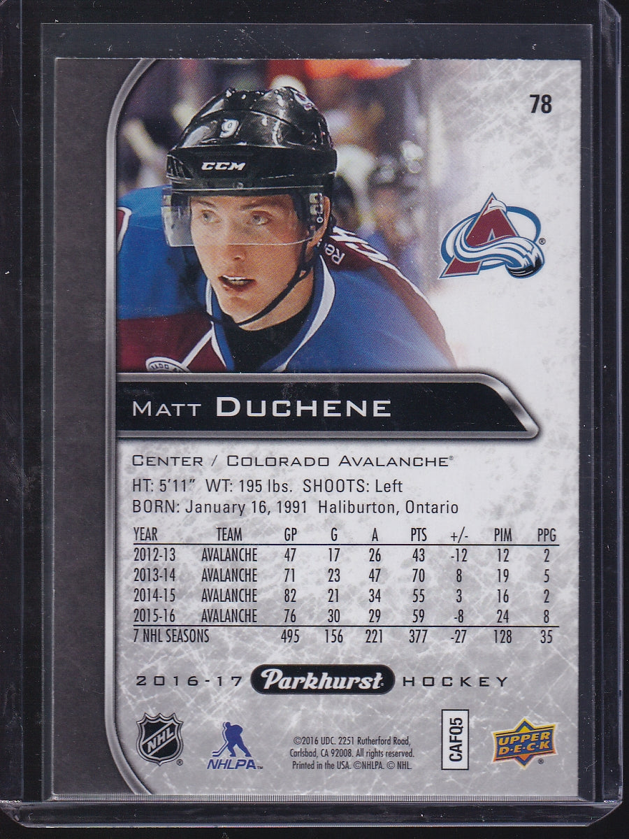 2016-17 Parkhurst #78 Matt Duchene Black