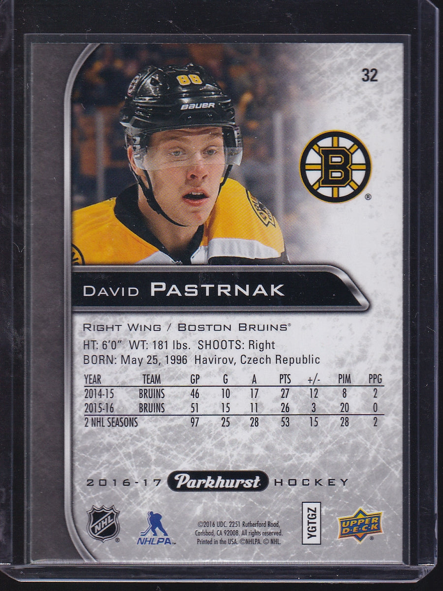 2016-17 Parkhurst #32 David Pastrnak Black