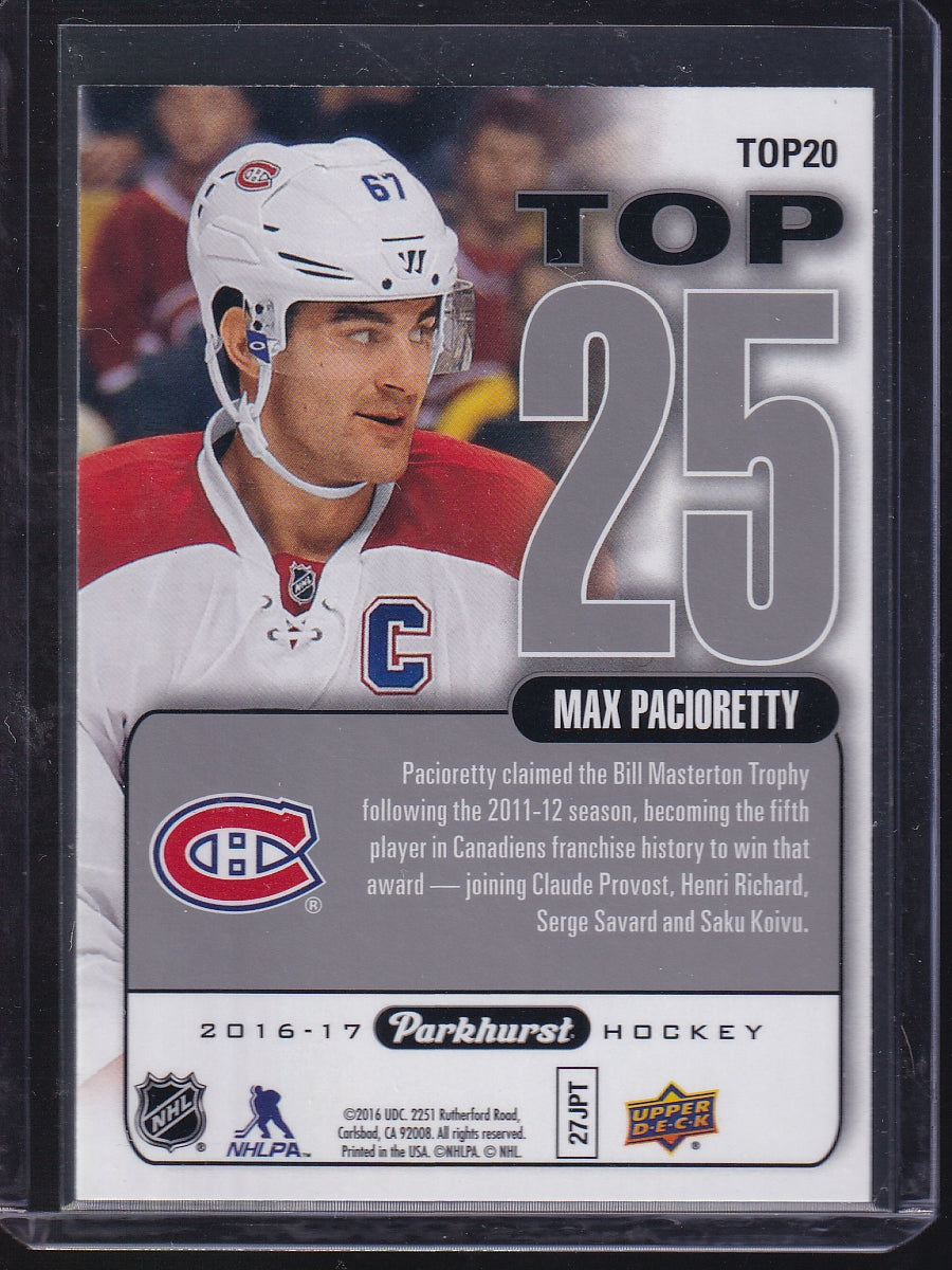 2016-17 Parkhurst #TOP20 Max Pacioretty Top 25