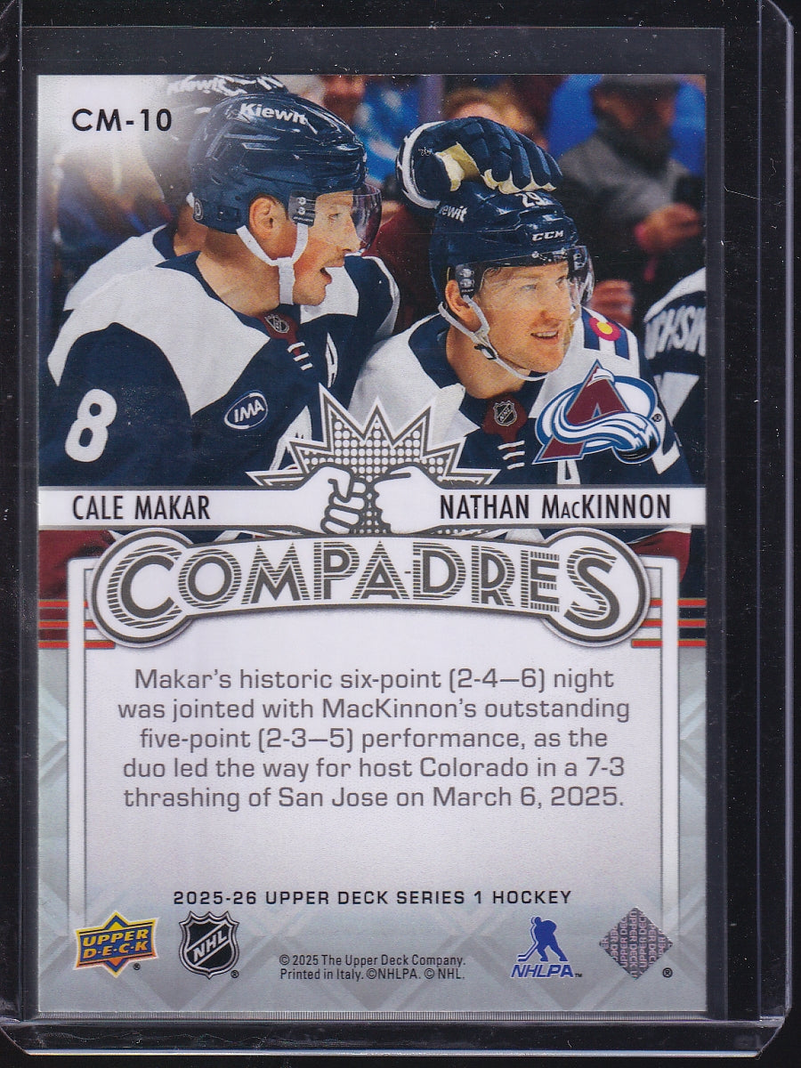 2025-26 Upper Deck #CM-10 Nathan MacKinnon / Cale Makar Compadres