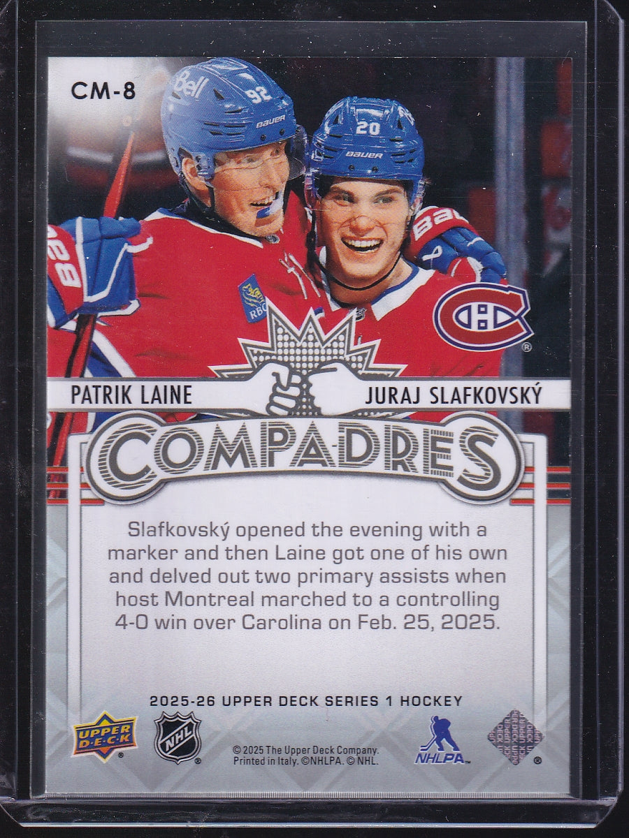 2025-26 Upper Deck #CM-8 Patrik Laine / Juraj Slafkovsky Compadres