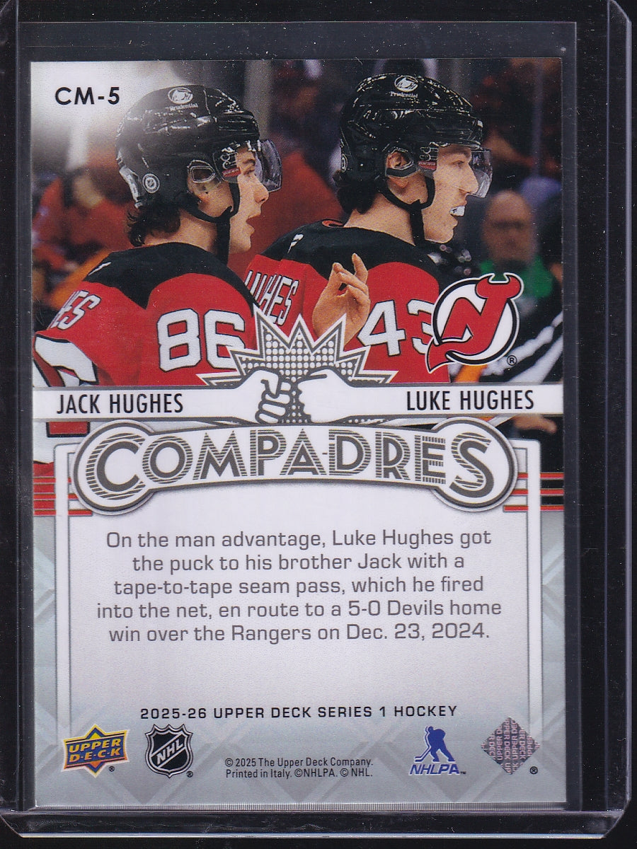 2025-26 Upper Deck #CM-5 Jack Hughes / Luke Hughes Compadres