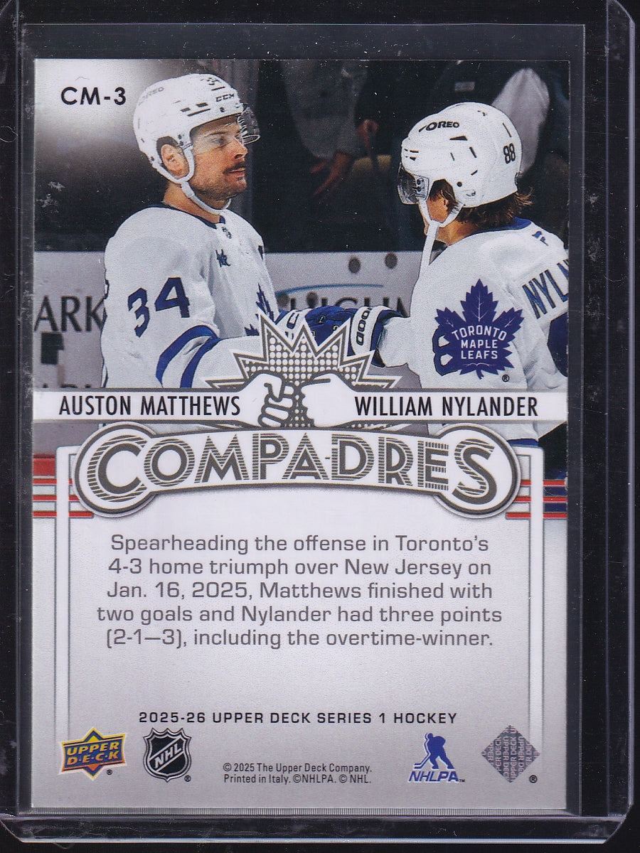 2025-26 Upper Deck #CM-3 William Nylander / Auston Matthews Compadres