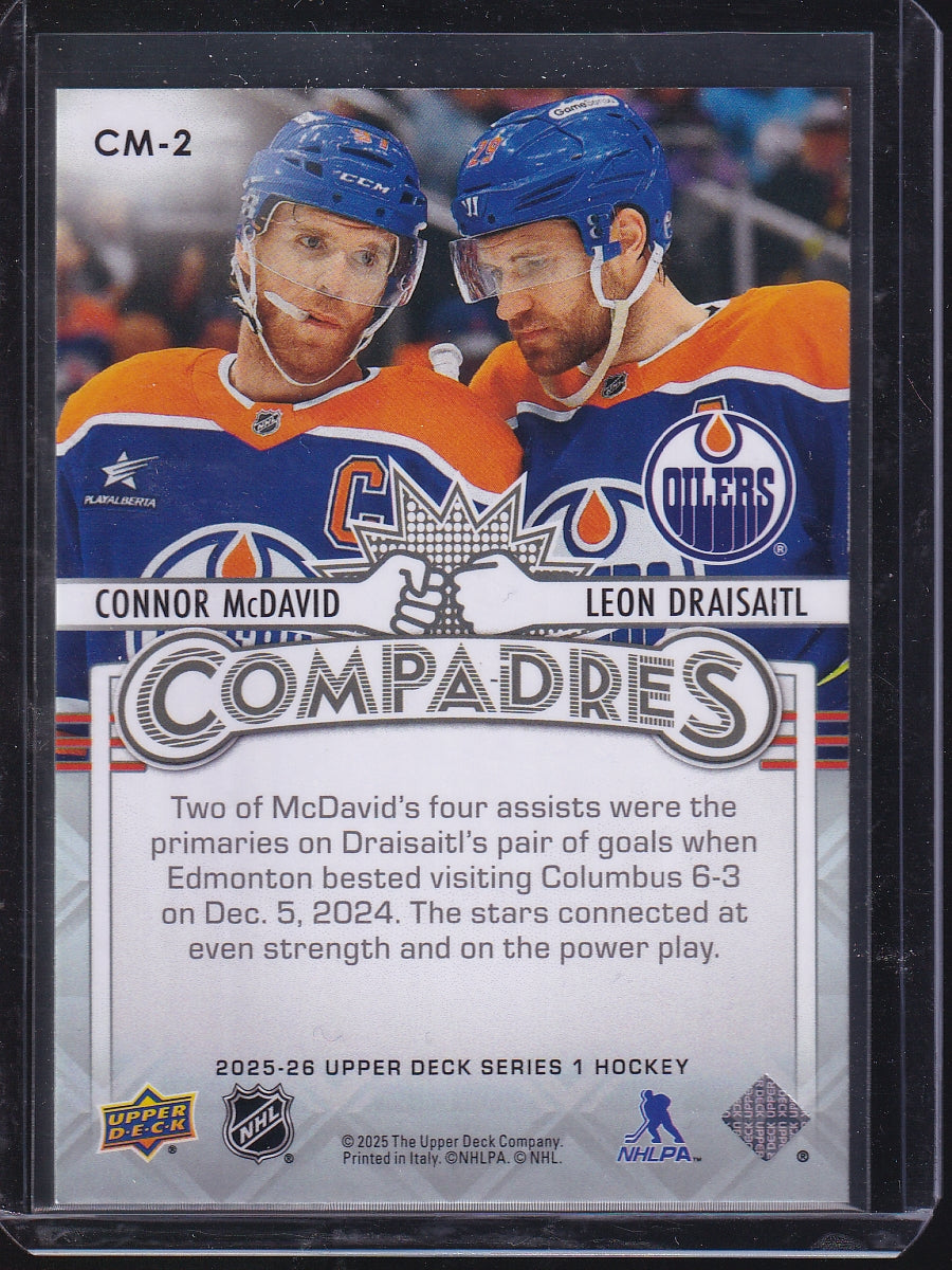 2025-26 Upper Deck #CM-2 Connor McDavid / Leon Draisaitl Compadres Speckle