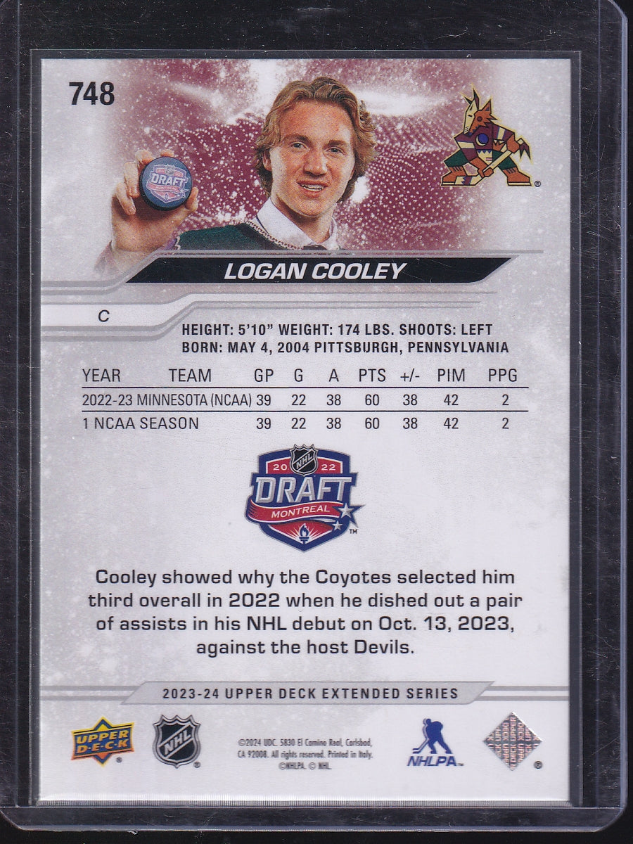 2023-24 Upper Deck #748 Logan Cooley