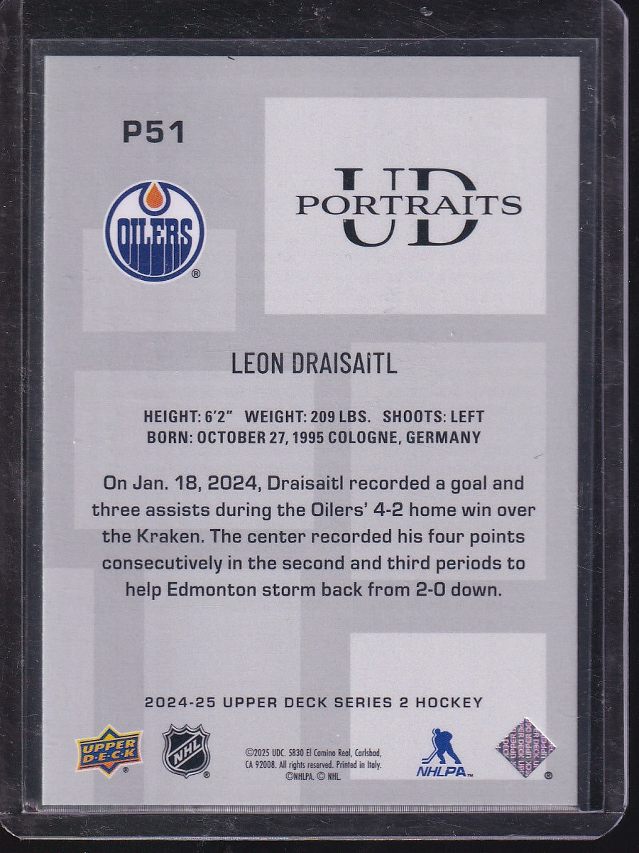 2024-25 Upper Deck #P51 Leon Draisaitl UD Portraits