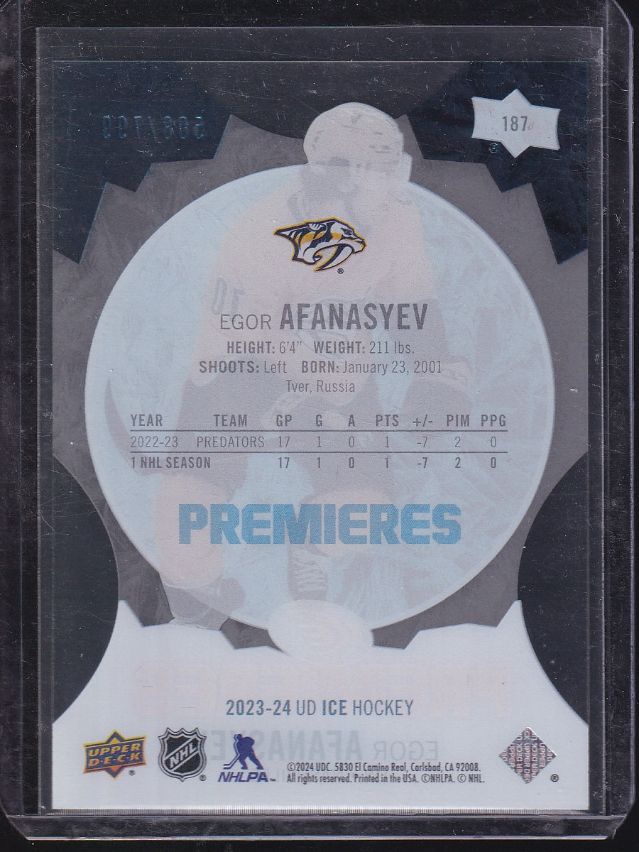 2023-24 Upper Deck Ice #187 Egor Afanasyev #/799