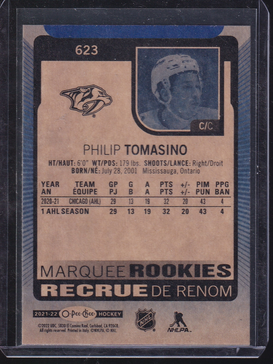 2021-22 Upper Deck #623 Philip Tomasino 2021-22 O-Pee-Chee Update Blue Border