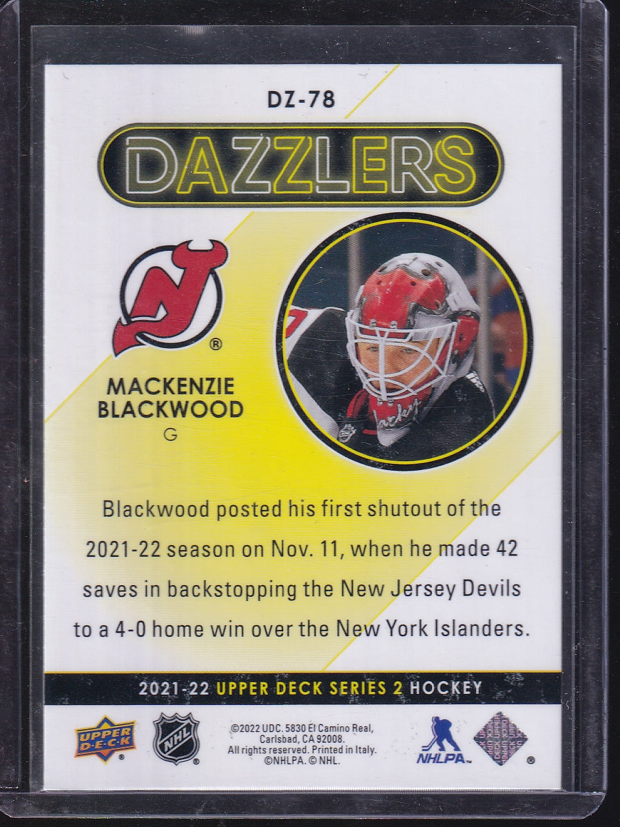 2021-22 Upper Deck #DZ-78 Mackenzie Blackwood Dazzlers Blue