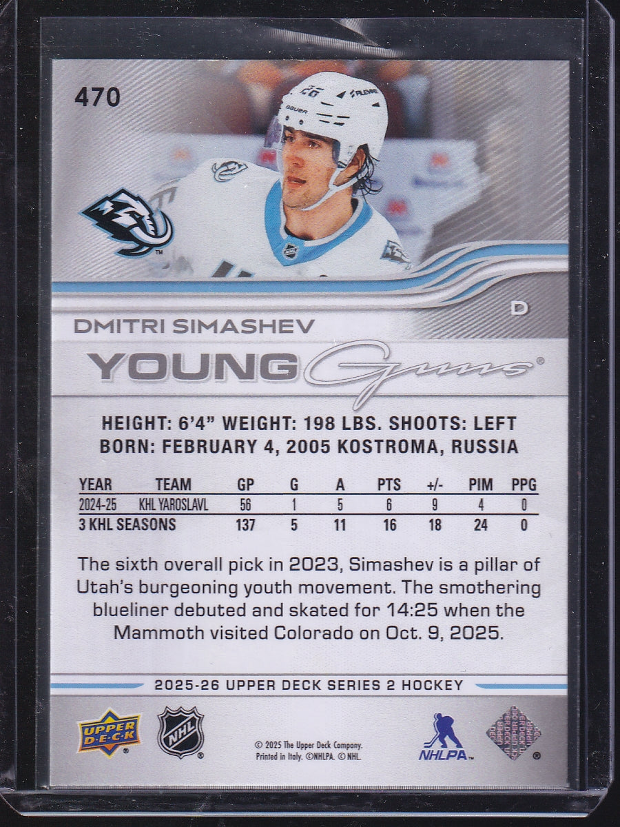2025-26 Upper Deck #470 Dmitri Simashev