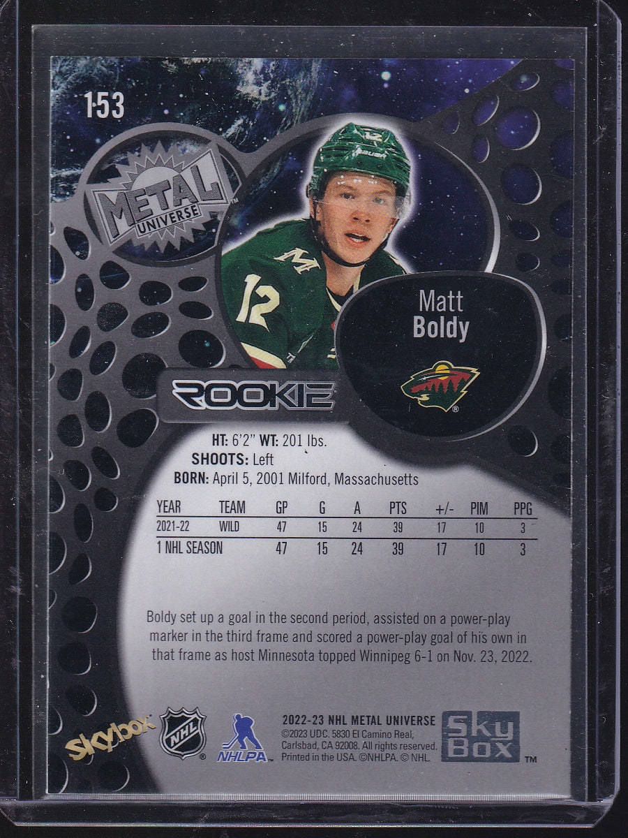 2022-23 SkyBox Metal Universe #153 Matt Boldy