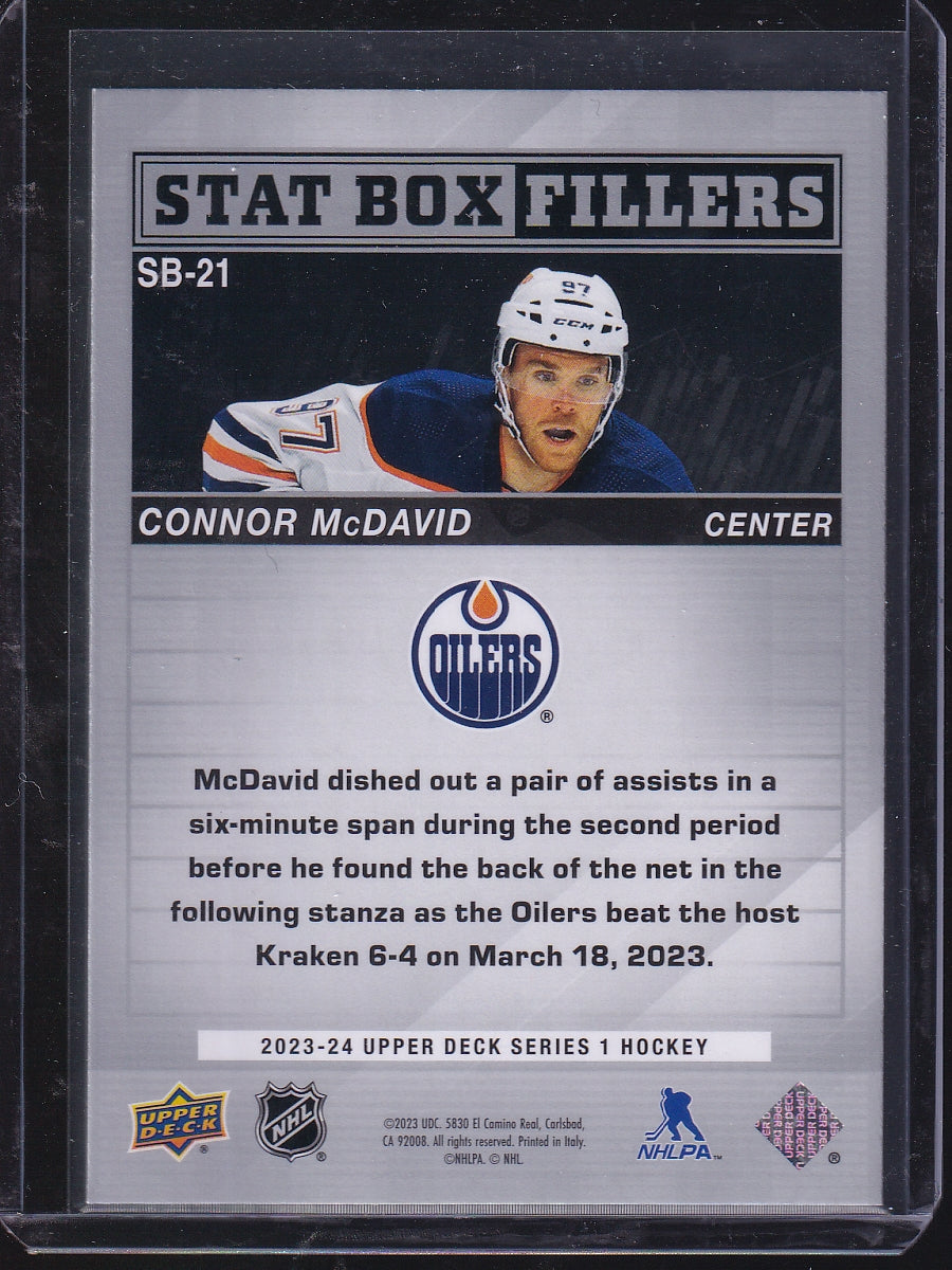 2023-24 Upper Deck #SB-21 Connor McDavid Stat Box Fillers