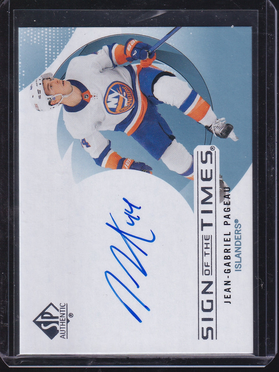 2024-25 SP Authentic #SOTT-JP Jean-Gabriel Pageau Sign of the Times