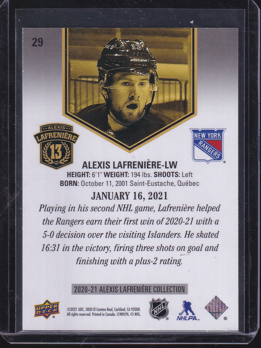 2020-21 Upper Deck Alexis Lafreniere Collection #29 Alexis Lafreniere