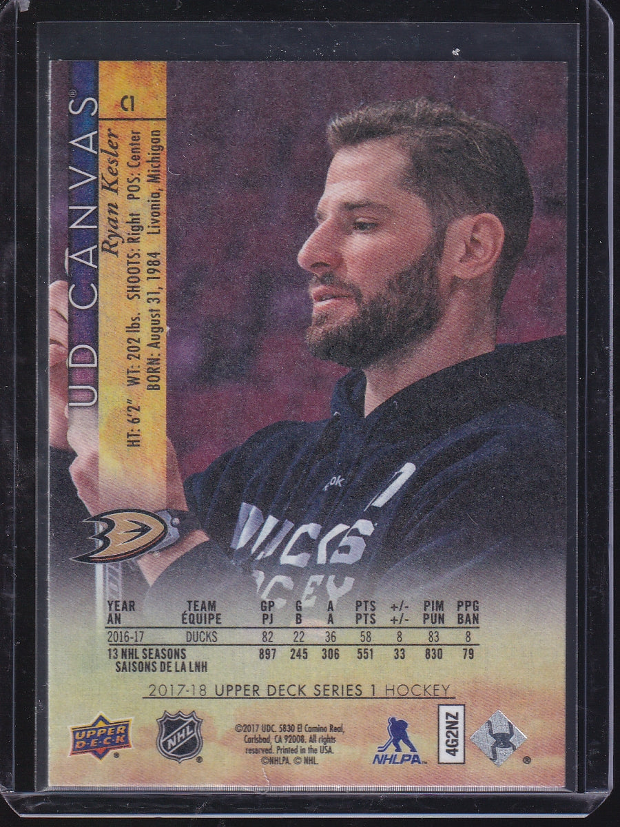2017-18 Upper Deck #C1 Ryan Kesler UD Canvas