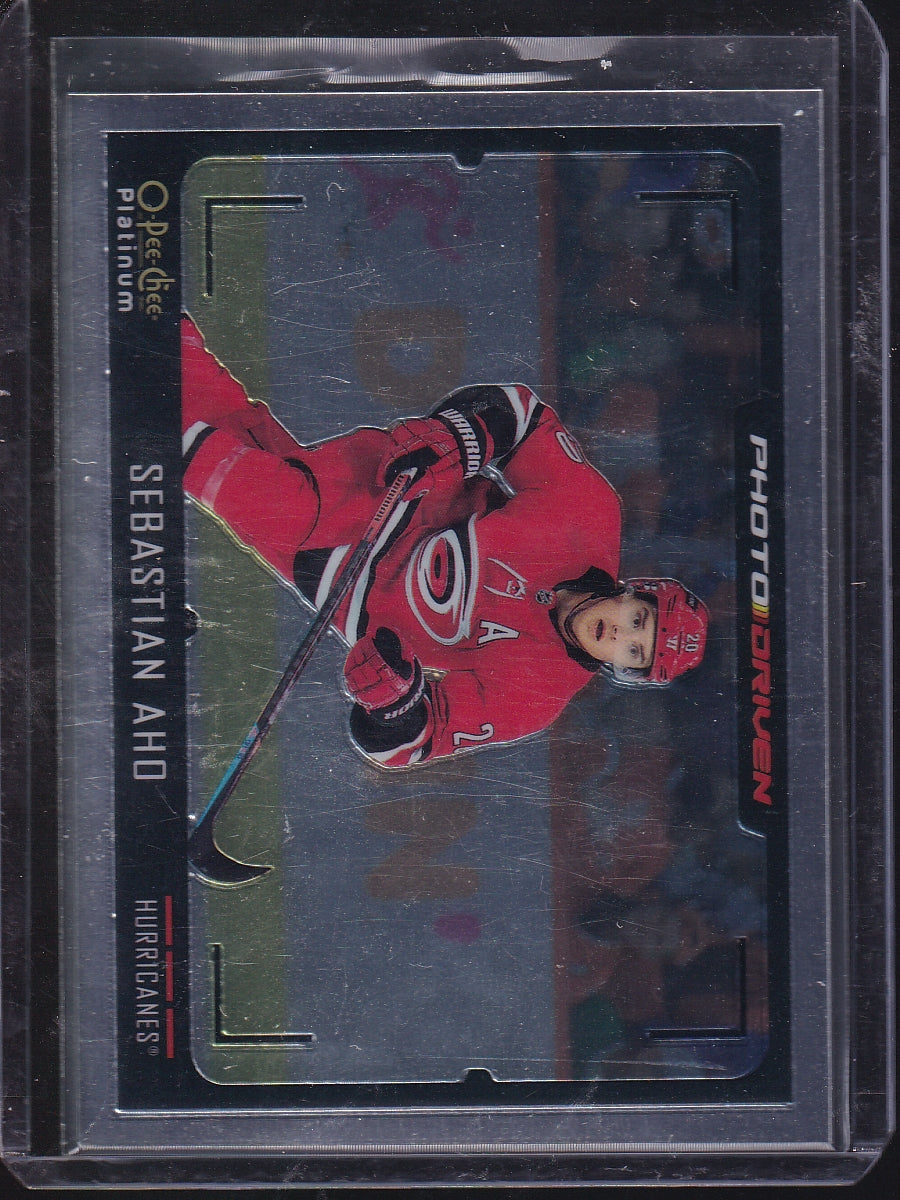 2021-22 O-Pee-Chee Platinum #PD-6 Sebastian Aho Photo-Driven