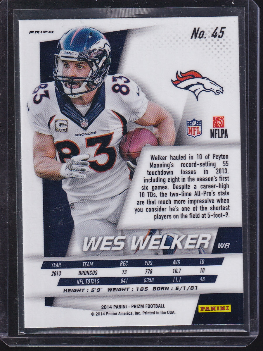 2014 Panini Prizm #45 Wes Welker Red White And Blue Prizm