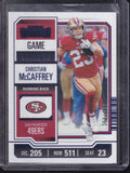 2023 Panini Contenders #87 Christian McCaffrey Game Ticket Blue #/499