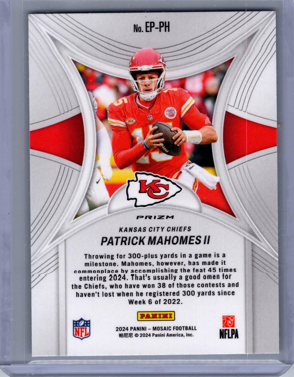 2024 Panini Mosaic #EP-PH Patrick Mahomes II Epic Performers Mosaic Green
