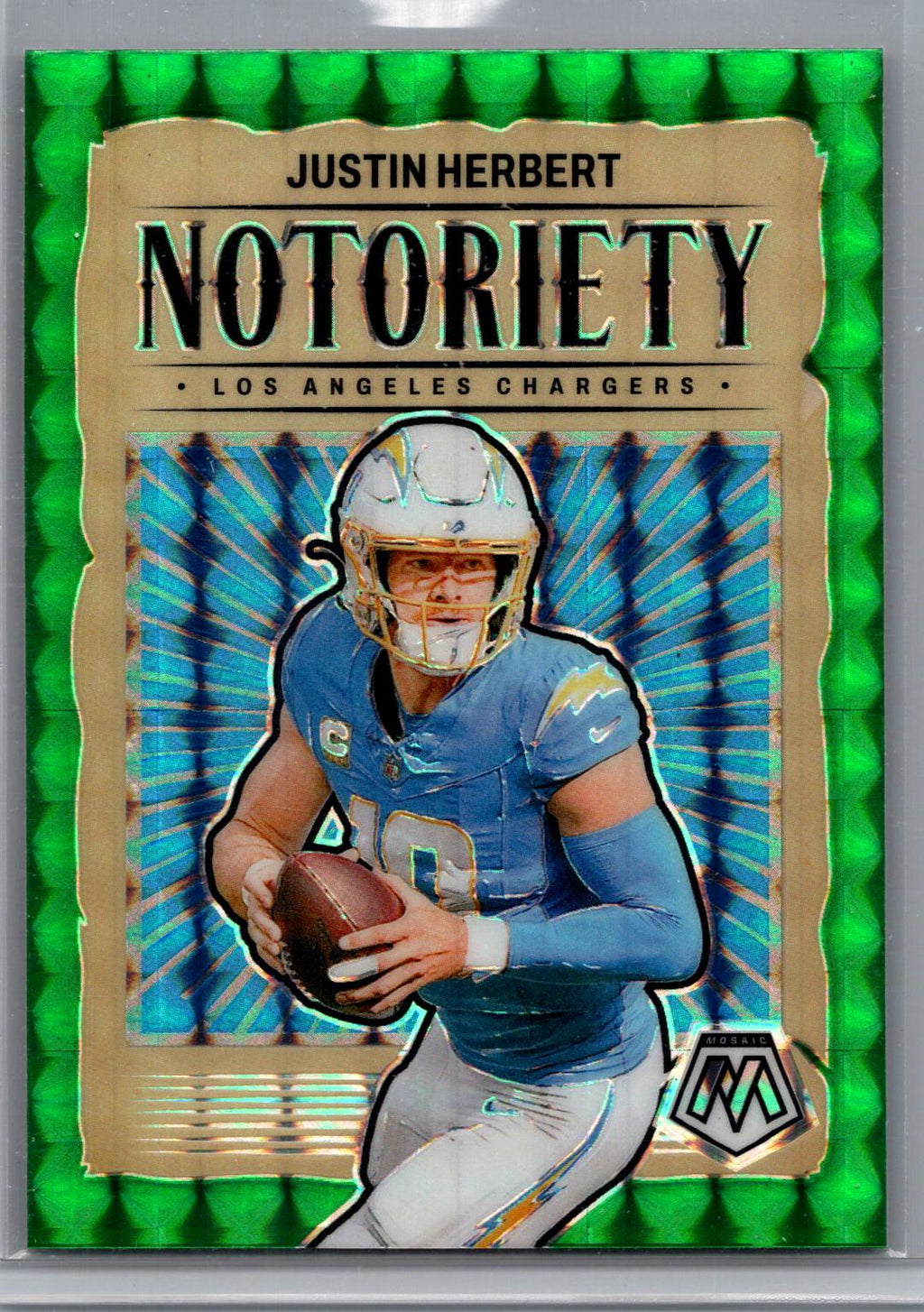 2024 Panini Mosaic #14 Justin Herbert Notoriety Mosaic