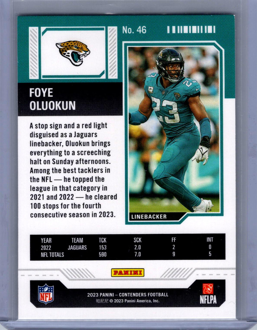 2023 Panini Contenders #46 Foye Oluokun Season Ticket Retail