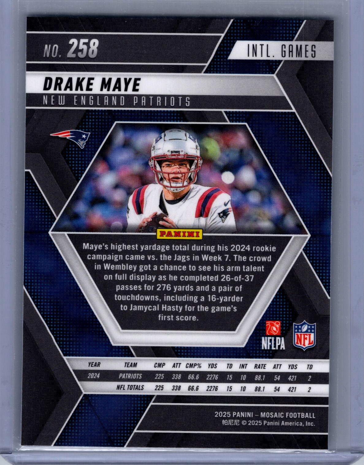 2025 Panini Mosaic #258 Drake Maye