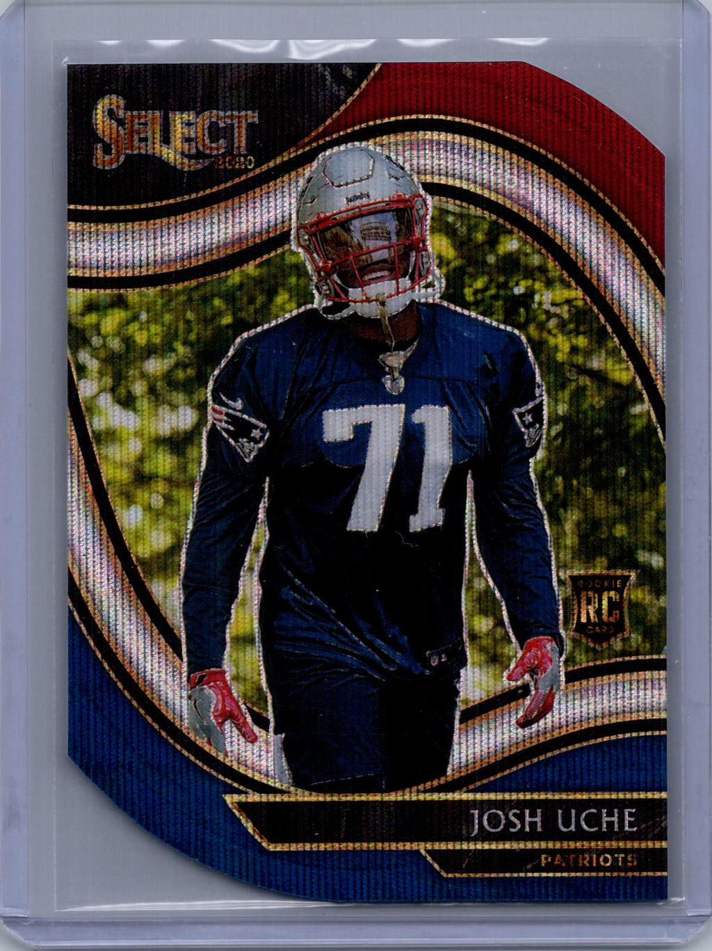 2020 Panini Select #395 Josh Uche Tri-Color Prizm Die Cut