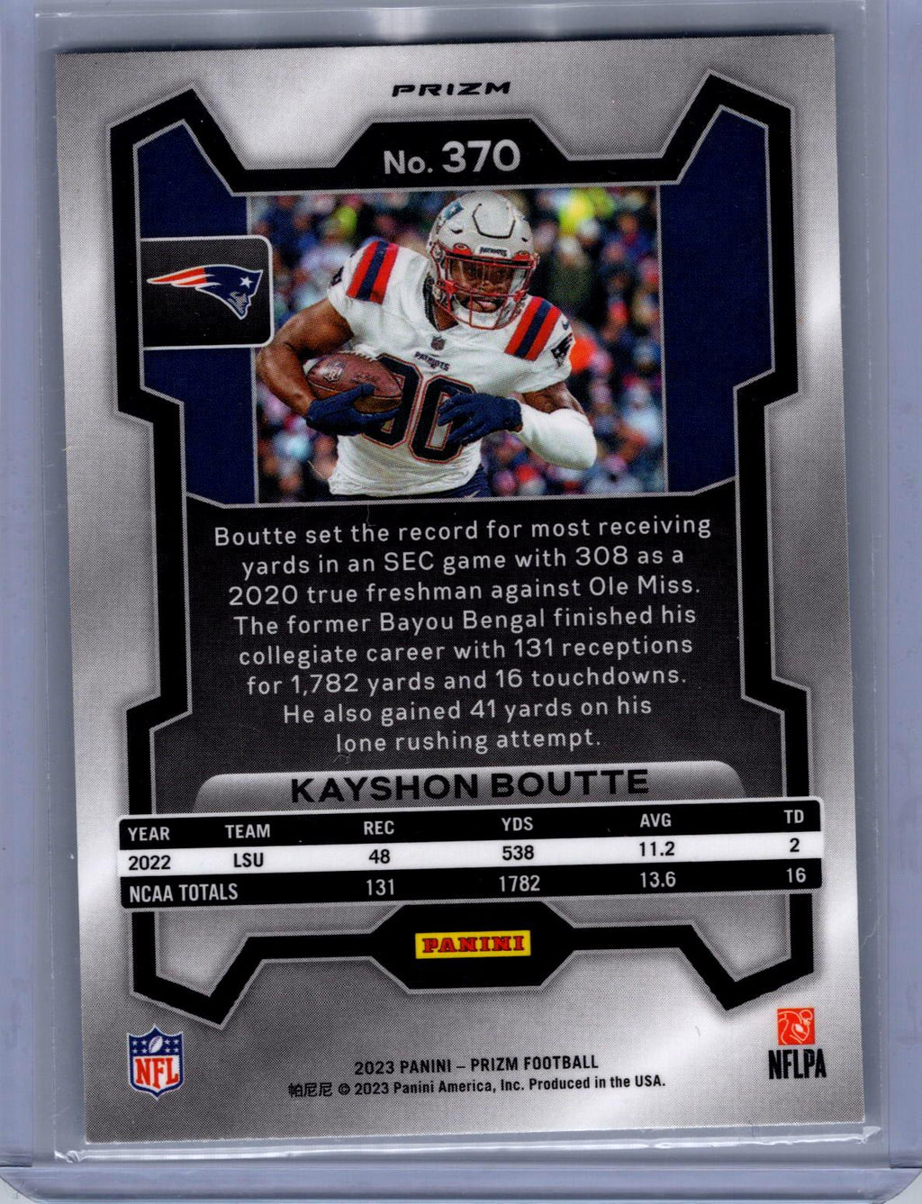 2023 Panini Prizm #370 Kayshon Boutte Silver