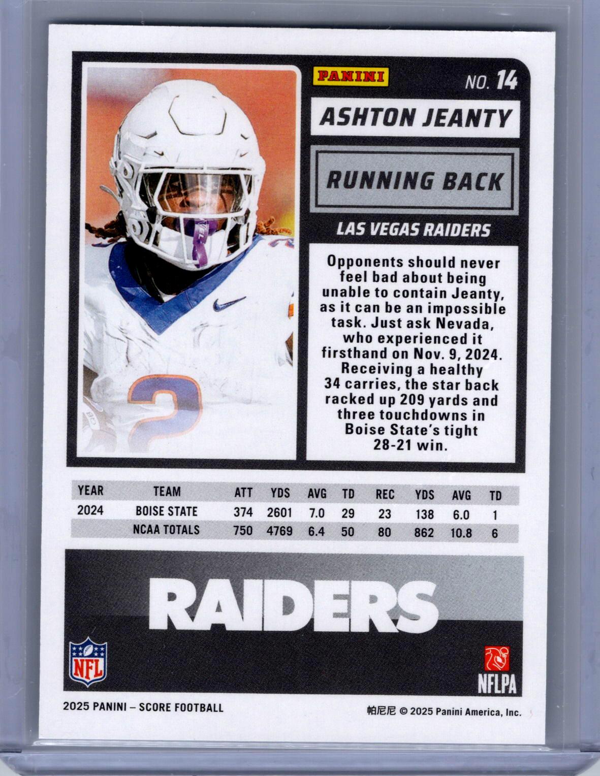 2025 Score #14 Ashton Jeanty