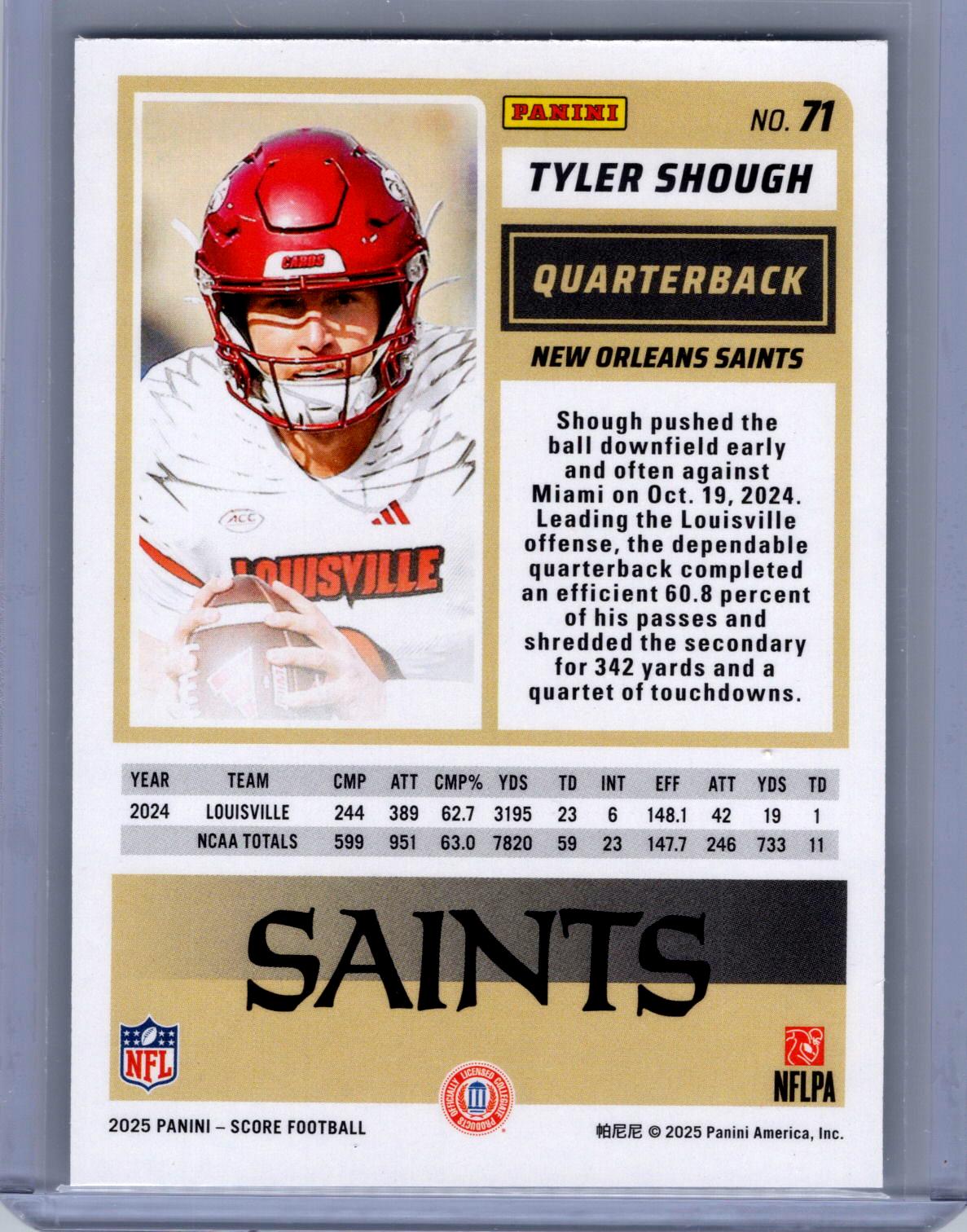 2025 Score #71 Tyler Shough