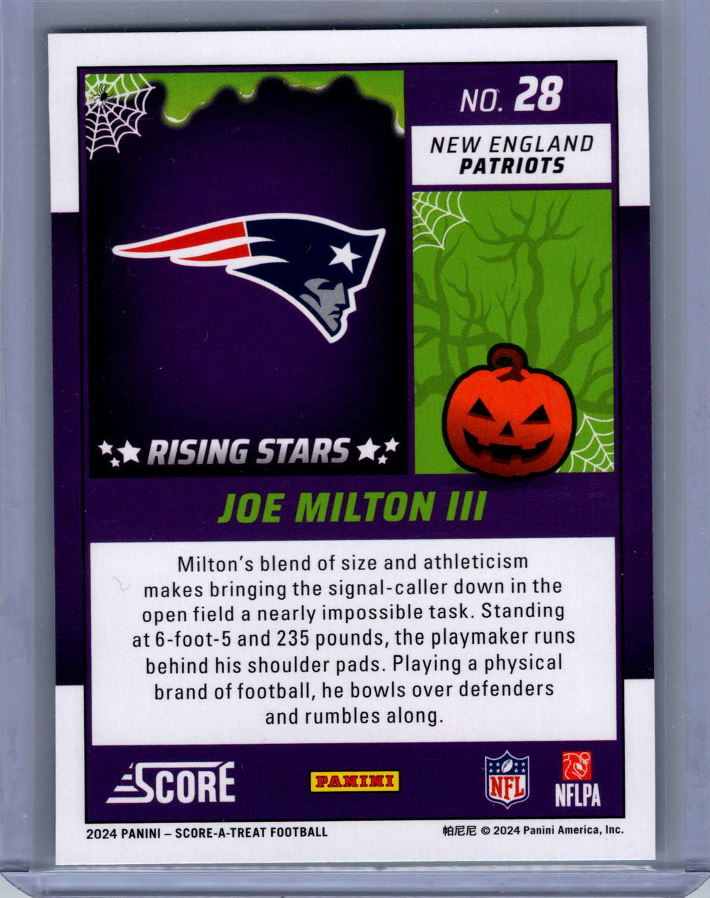 2024 Score-A-Treat #28 Joe Milton III Rising Stars Green Bats
