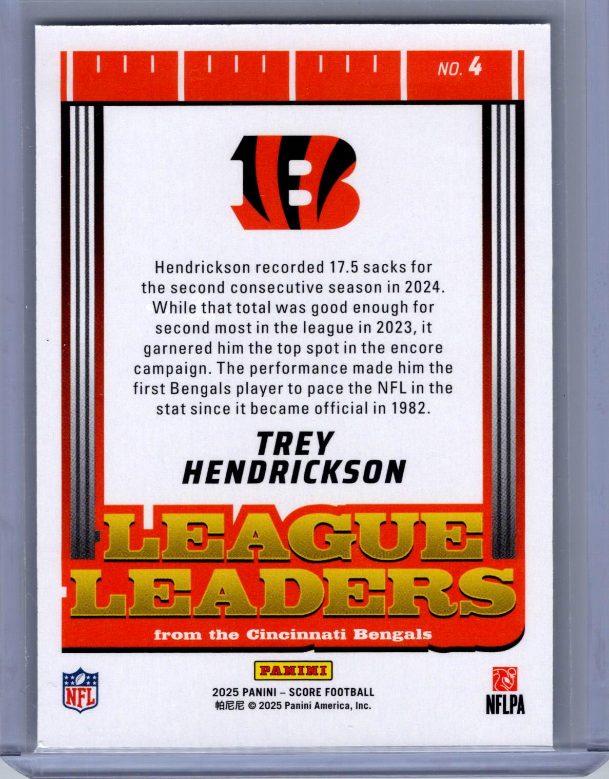 2025 Score #4 Trey Hendrickson League Leaders
