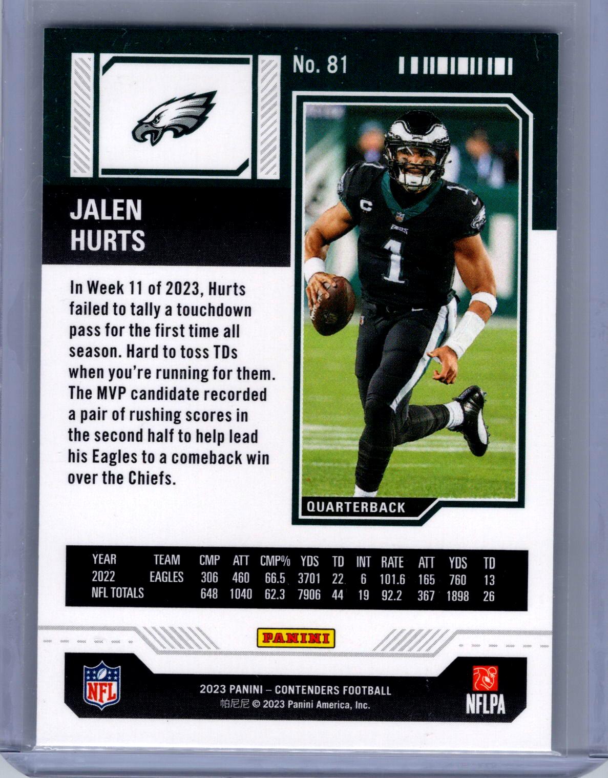 2023 Panini Contenders #81 Jalen Hurts
