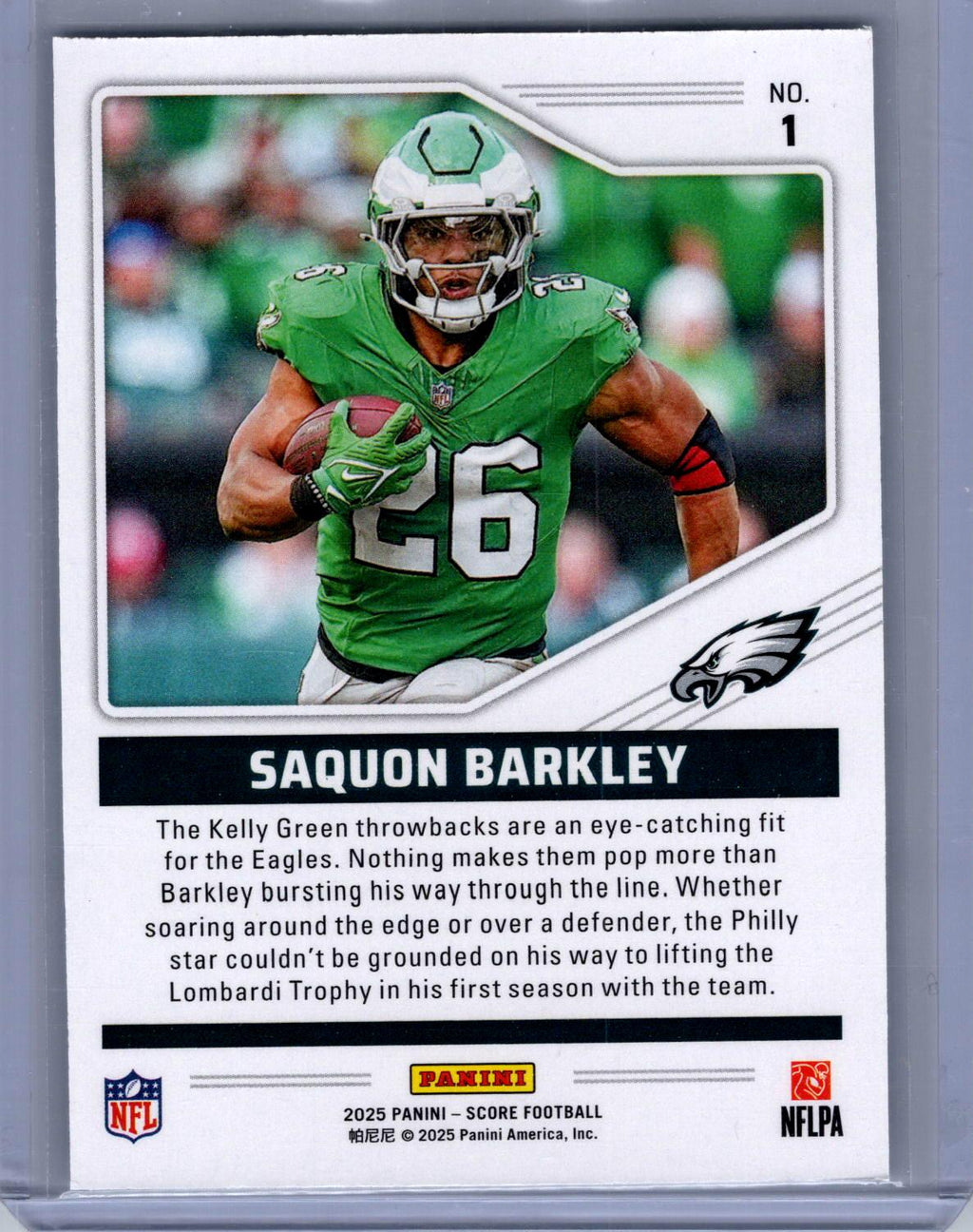2025 Score #1 Saquon Barkley Throwbacks Gold