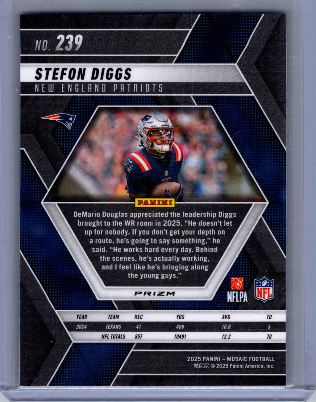 2025 Panini Mosaic #239 Stefon Diggs Purple Scope