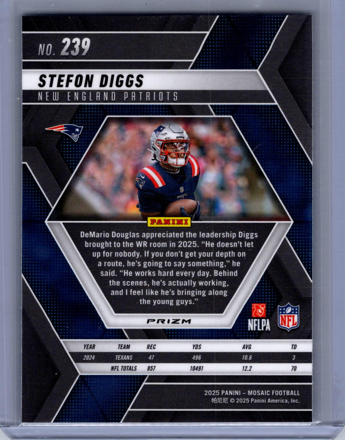 2025 Panini Mosaic #239 Stefon Diggs Purple Scope