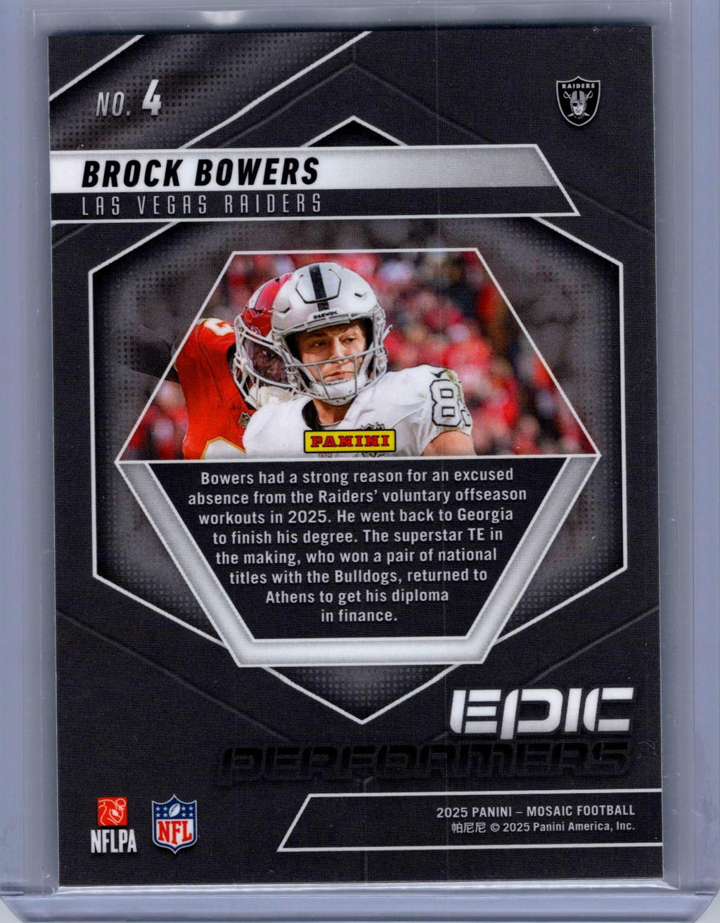 2025 Panini Mosaic #4 Brock Bowers Epic Performers Mosaic