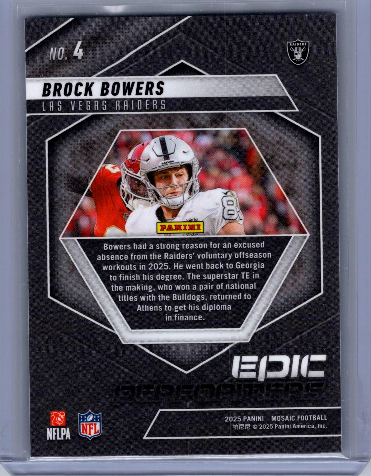 2025 Panini Mosaic #4 Brock Bowers Epic Performers Mosaic