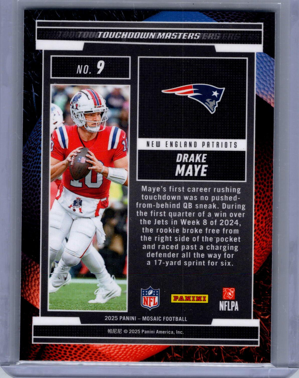 2025 Panini Mosaic #9 Drake Maye Touchdown Masters