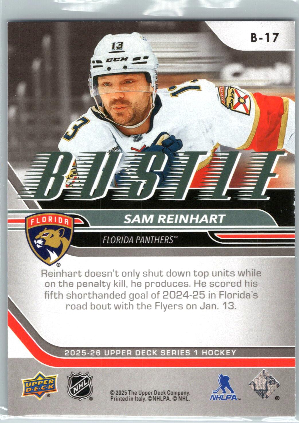 2025-26 Upper Deck #B-17 Sam Reinhart Bustle