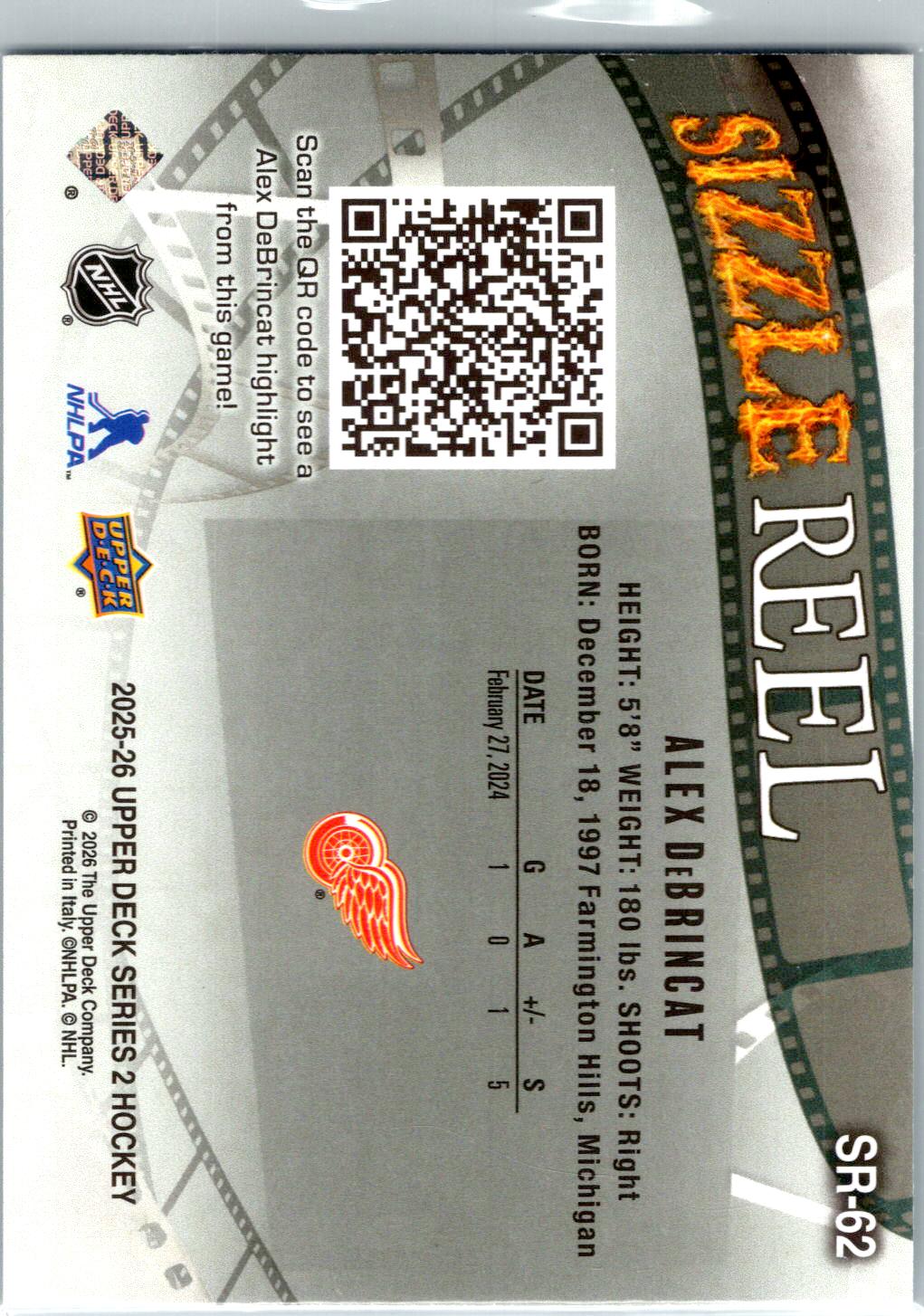 2025-26 Upper Deck #SR-62 Alex DeBrincat Sizzle Reel