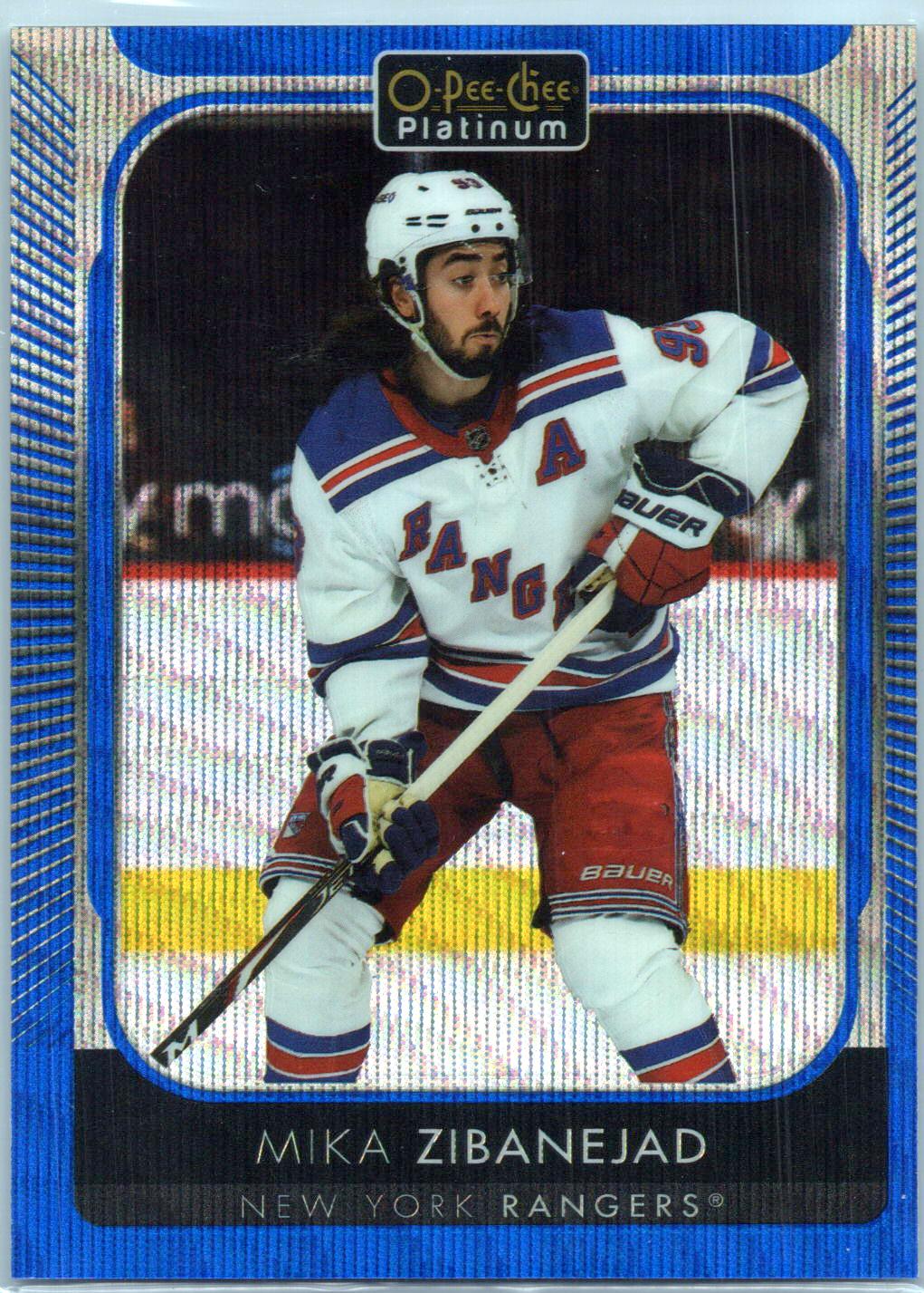 2021-22 O-Pee-Chee Platinum #72 Mika Zibanejad Blue-Surge