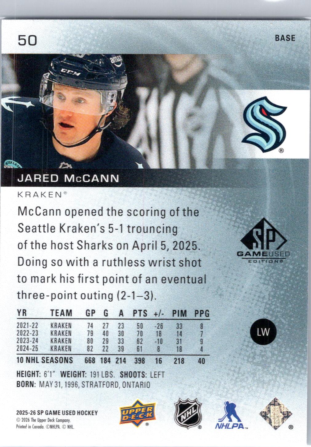 2025-26 SP Game Used #50 Jared McCann