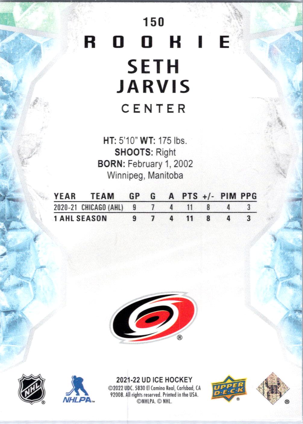 2021-22 Upper Deck Ice #150 Seth Jarvis