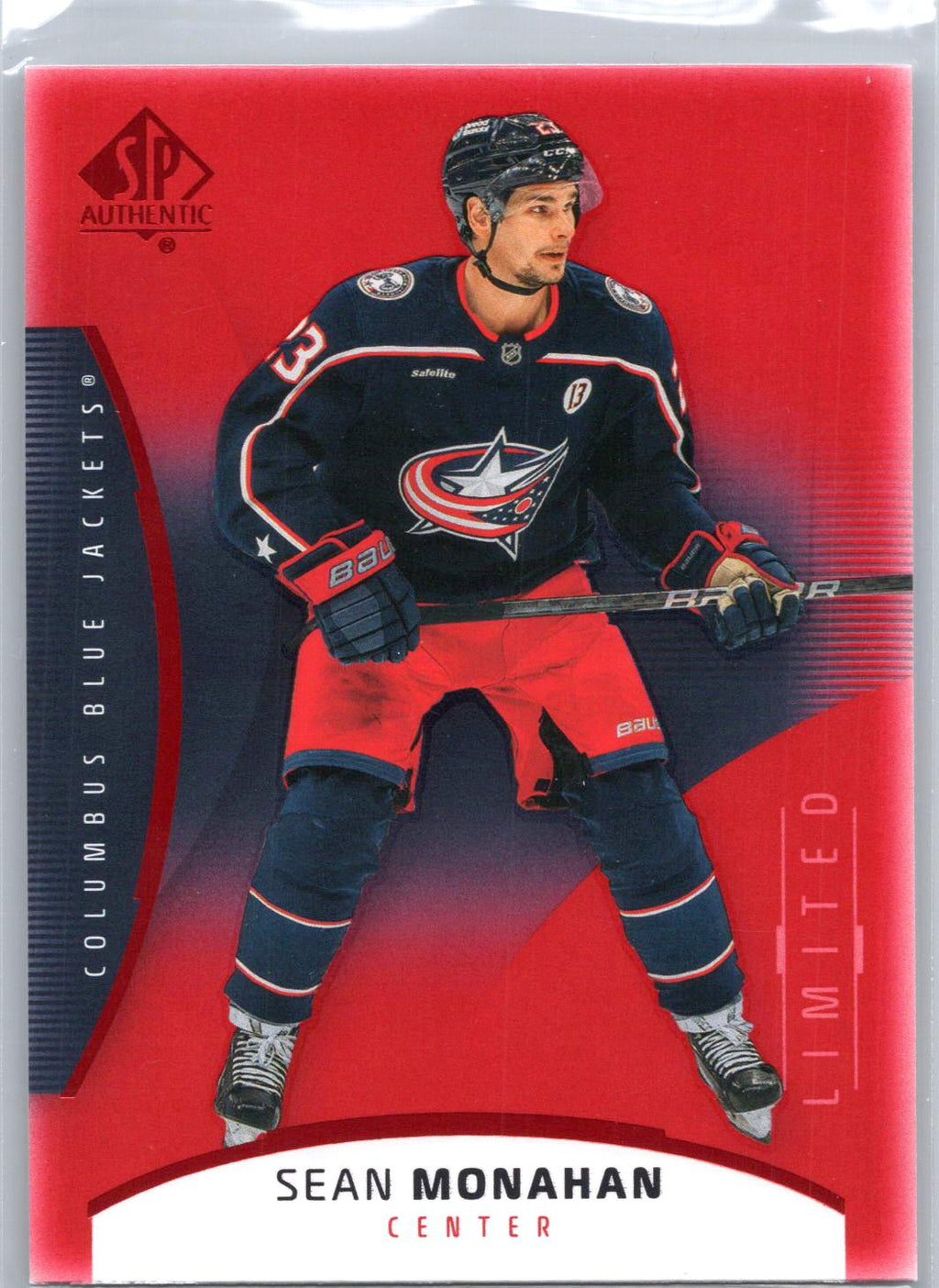 2025-26 SP Authentic #8 Sean Monahan Limited Red