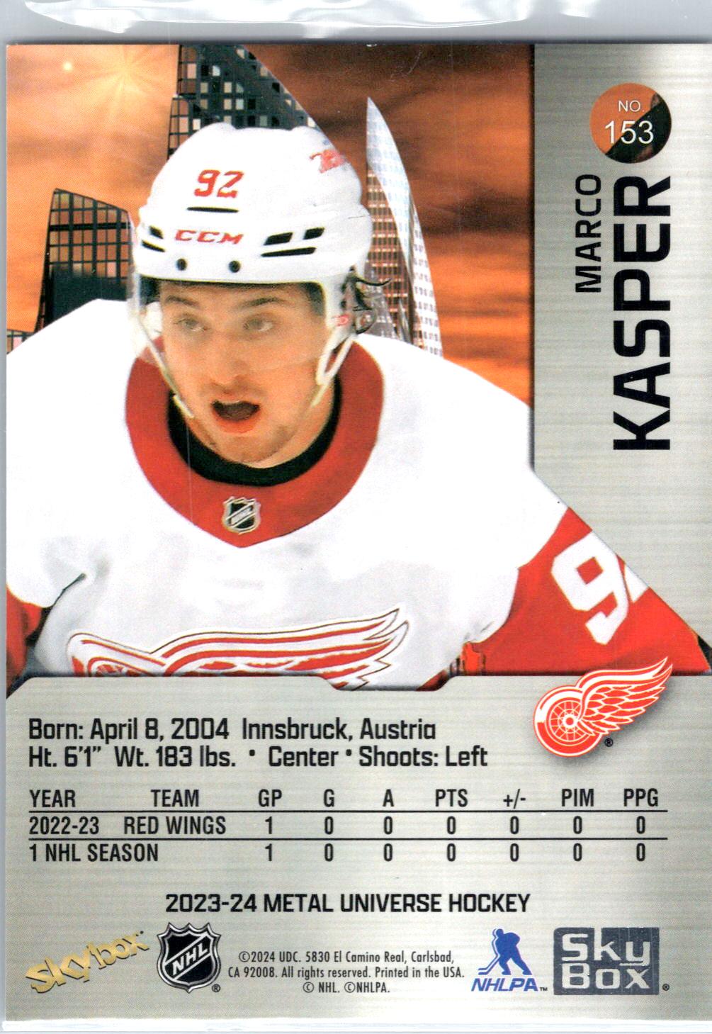 2023-24 SkyBox Metal Universe #153 Marco Kasper